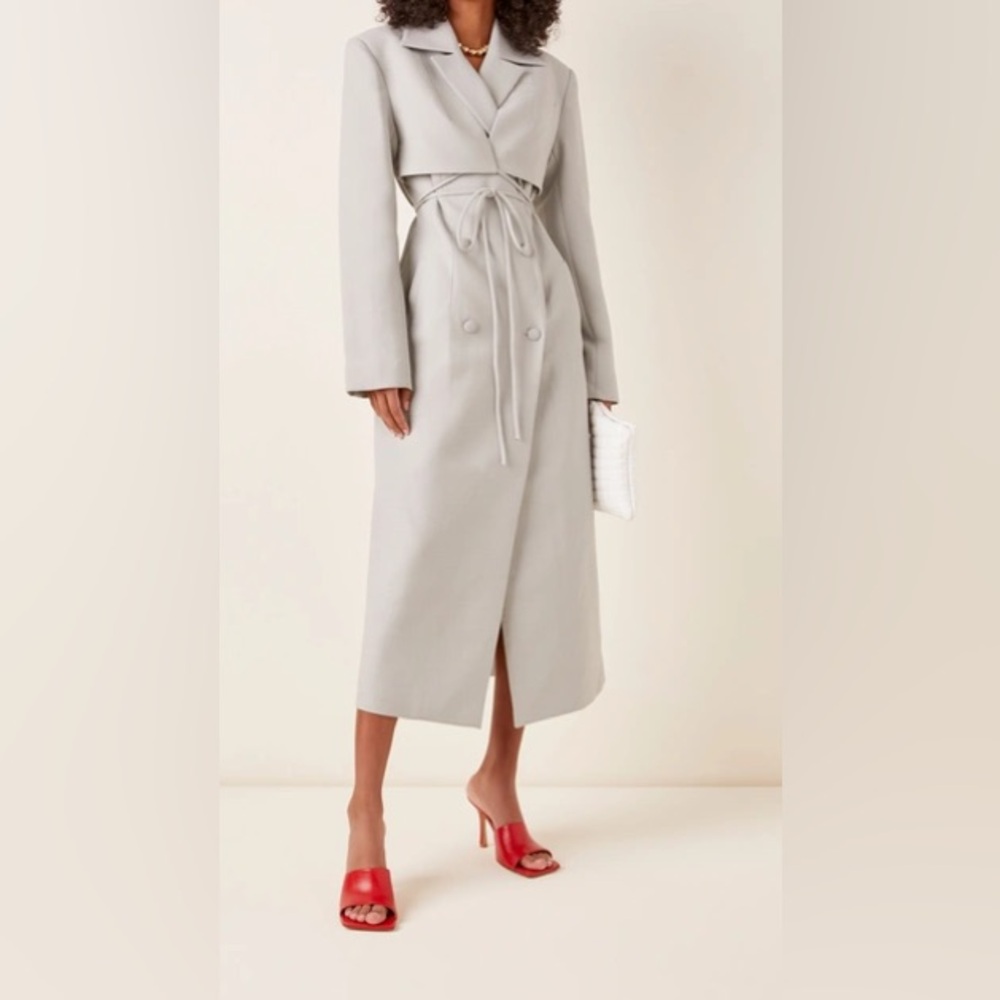 Materiel wool blend double breasted trench coat